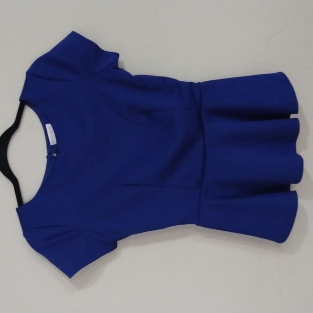 Blue Peplum Top 🖤